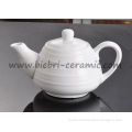 plain white ceramic porcelain fine bone china coffee and tea pot with decals